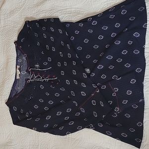 Navy peasant top